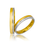 Two-tone S700 wedding gold ring 3.5mm